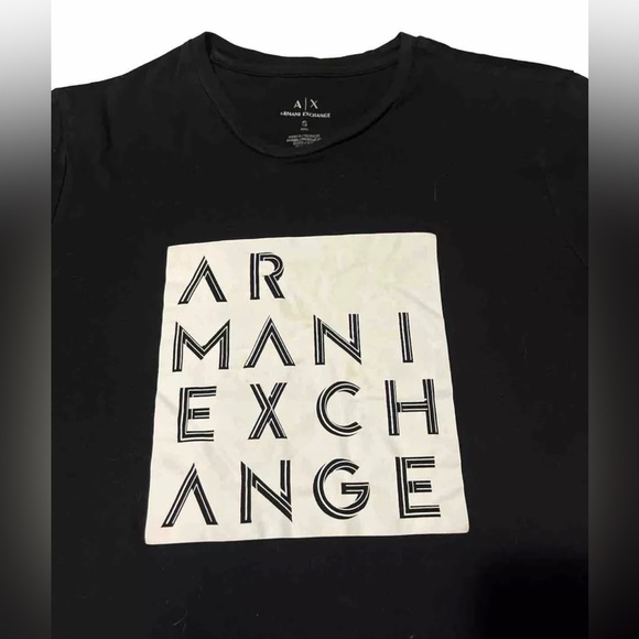 Armani Exchange Women's T-Shirt XS Black 100% Cotton Basic - Picture 2 of 3